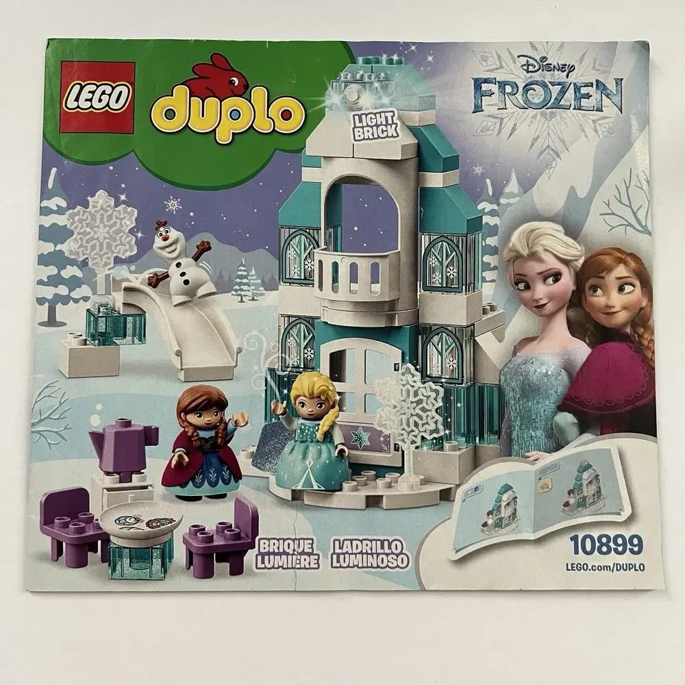 LEGO Duplo Frozen 10899 Elsas Ice Castle Complete Light-up Brick Disney Box Book